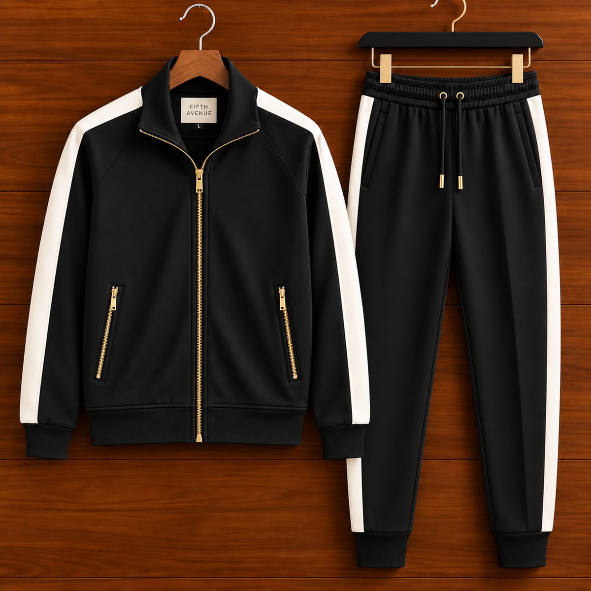 Mens Jacket and Pants Set FAMJAPNS211 - Black