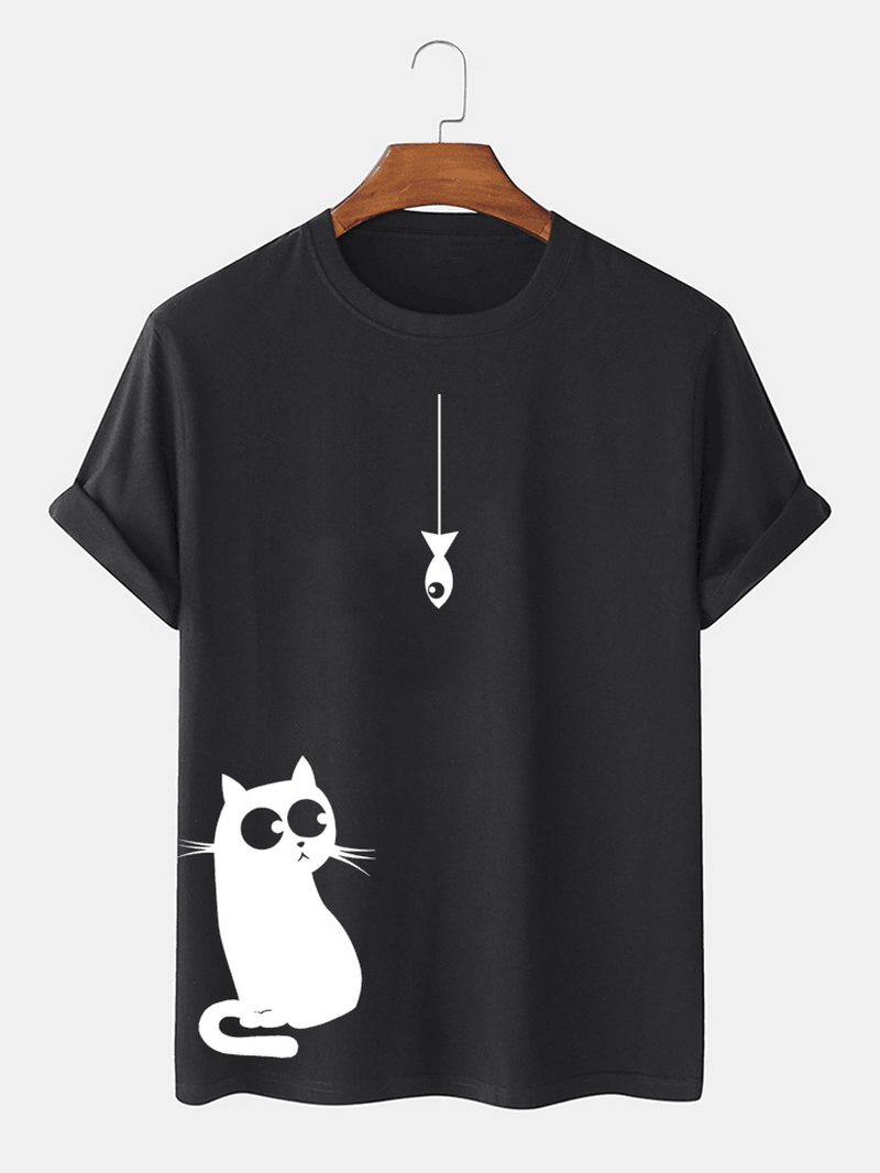 Mens Cotton Sticker Printed T-Shirt TTMPS31 - Black