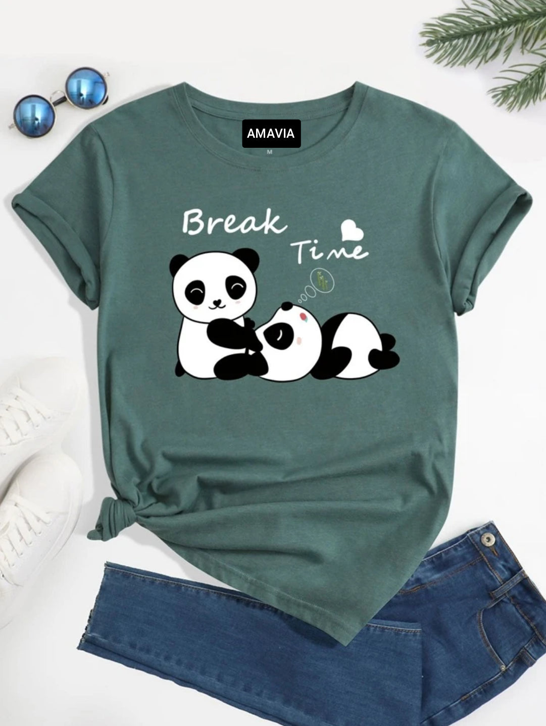 Womens Premium Cotton Printed T-Shirt - APRIN201 - SGR