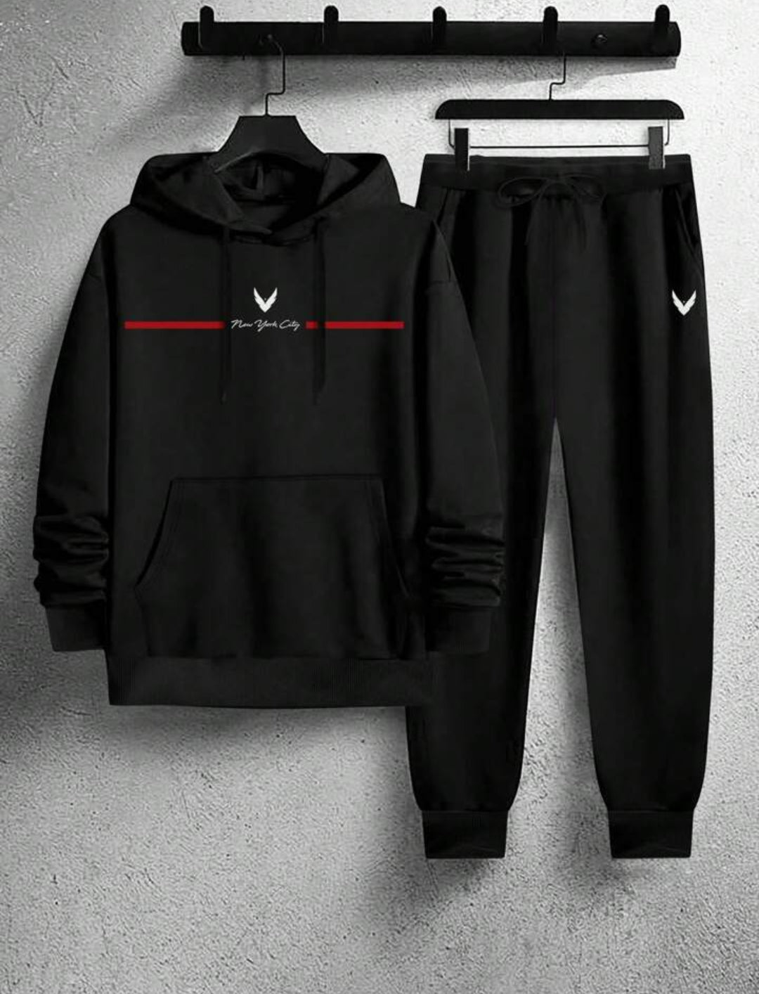 Mens Hoodie and Pants Set by Tee Tall - MHPSTT33 - Black Black