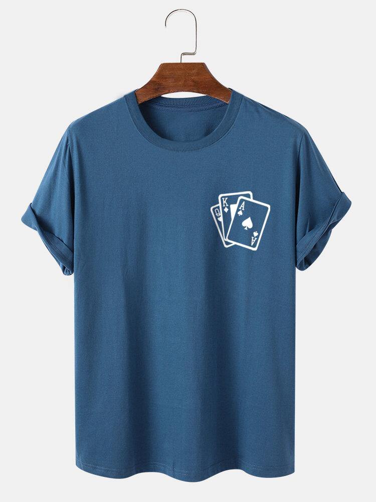 Mens Cotton Sticker Printed T-Shirt TTMPS20 - Blue