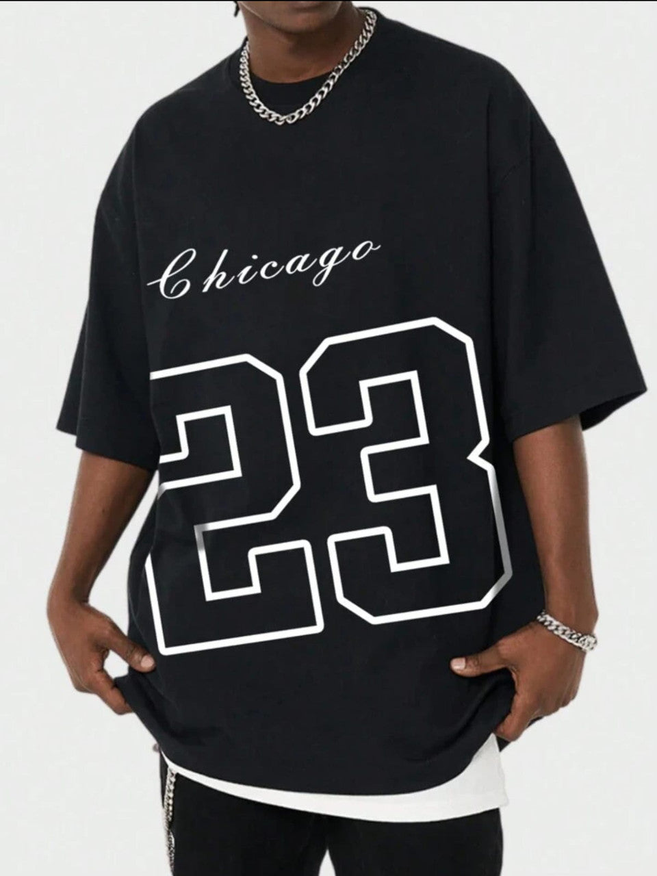 Nine Zero Stickers Printed NZMT10 T-Shirt - Black