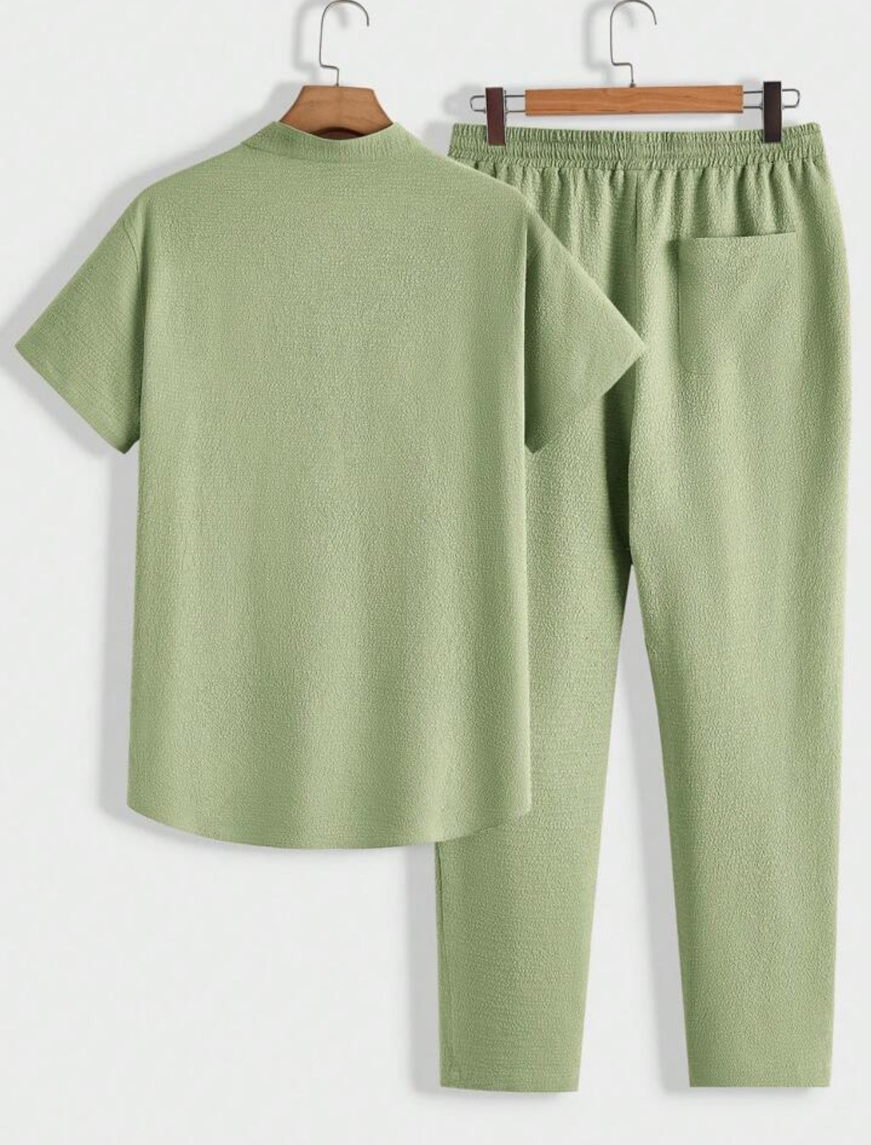 Mens Viscose Pants + Shirt Set - TTVMS3 - Mint Green - Low Cost Edition