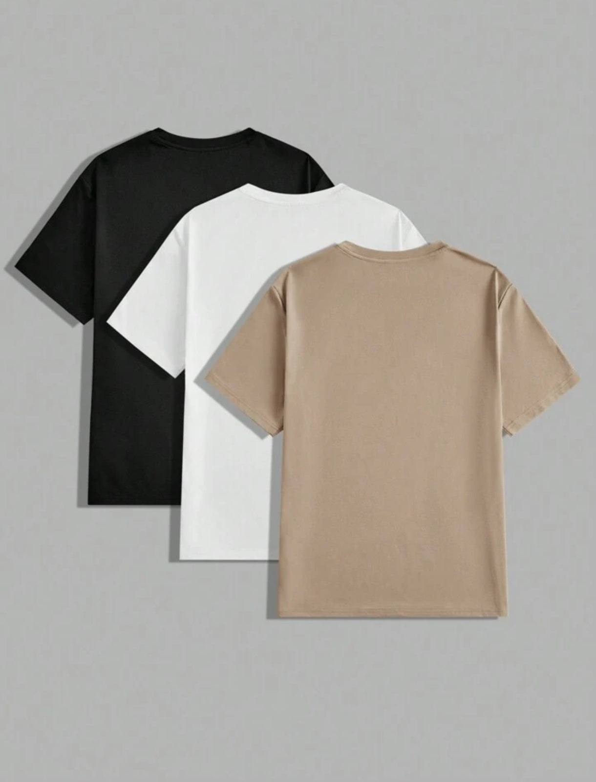 Mens 3 Plain Round Neck Printed T-Shirt Bundle M3PRTBU15