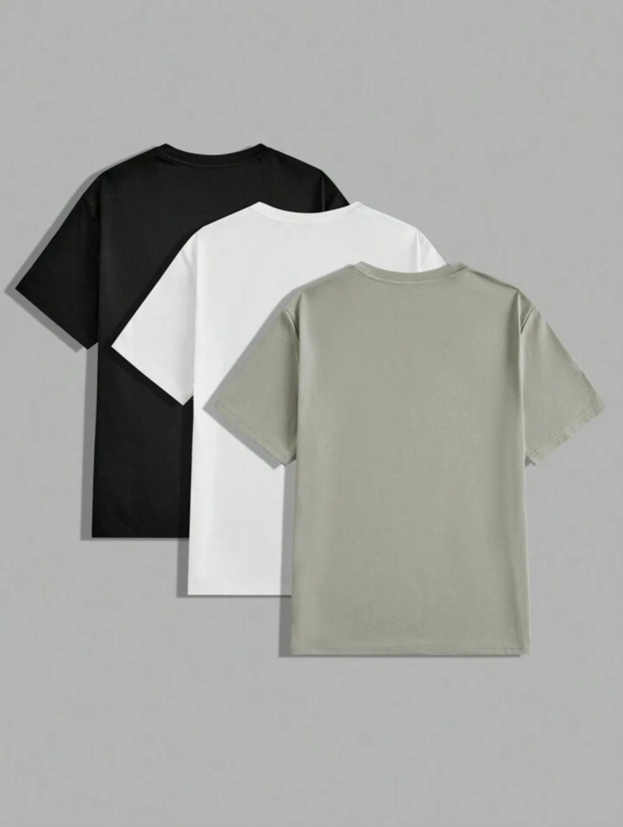 Mens 3 Plain Round Neck Printed T-Shirt Bundle M3PRTBU16