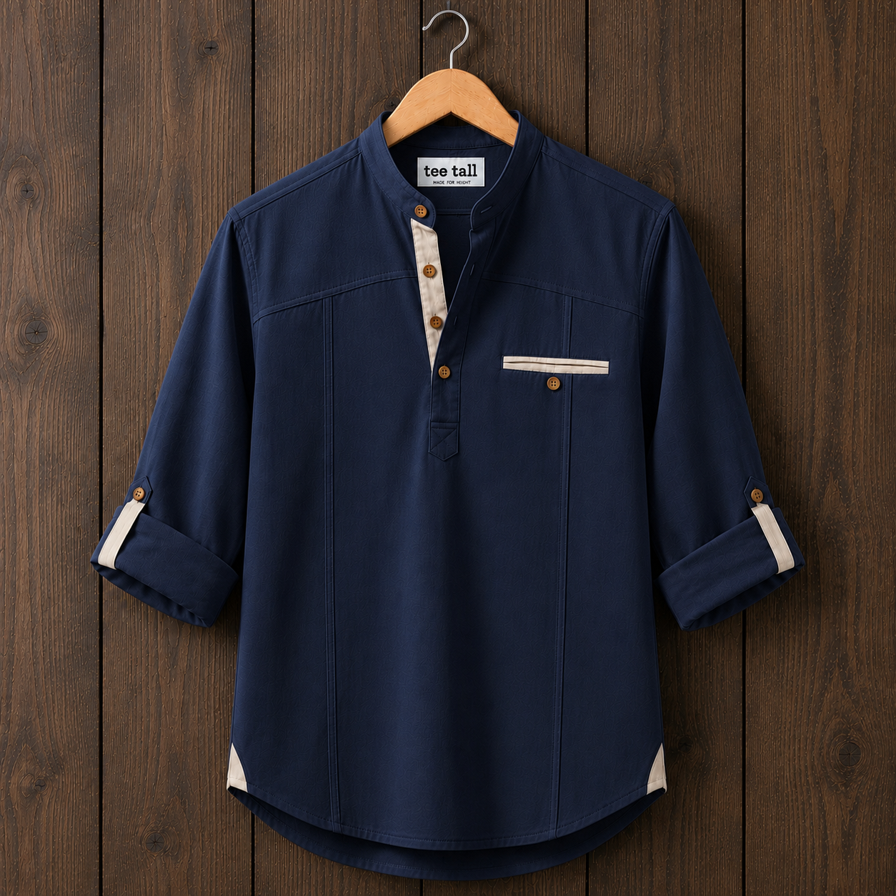 Mens Cotton Full Sleeve Shirt TTMSK127 - Navy Blue