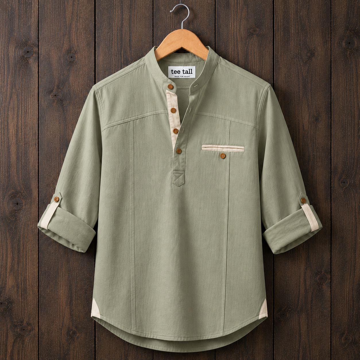Mens Cotton Full Sleeve Shirt TTMSK125 - Green