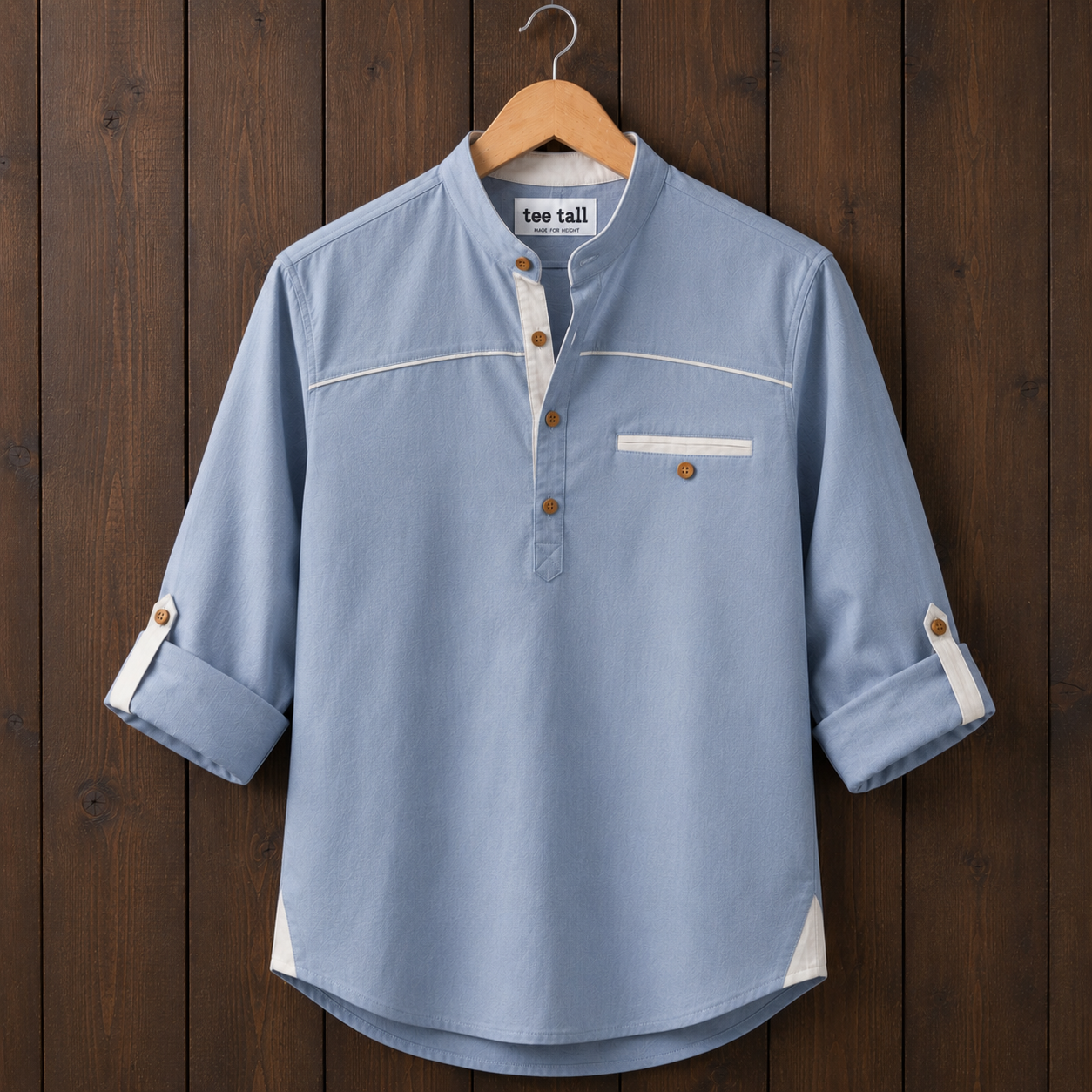 Mens Cotton Full Sleeve Shirt TTMSK128 - Light Blue