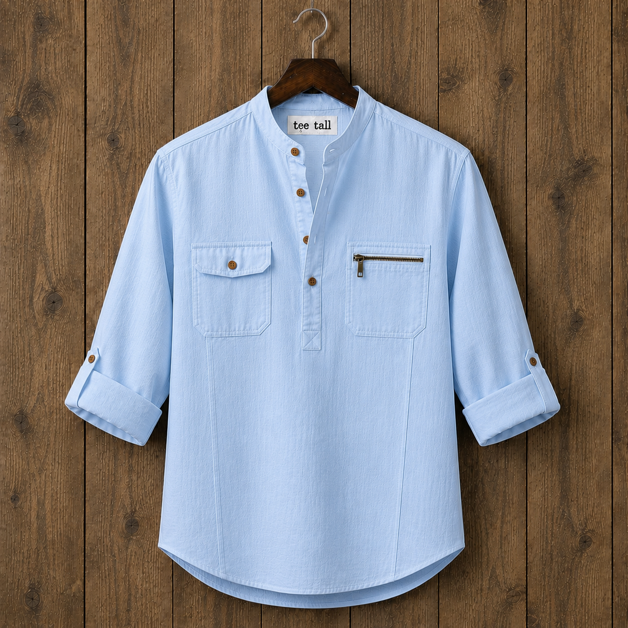 Mens Cotton Full Sleeve Shirt TTMSK123 - Light Blue