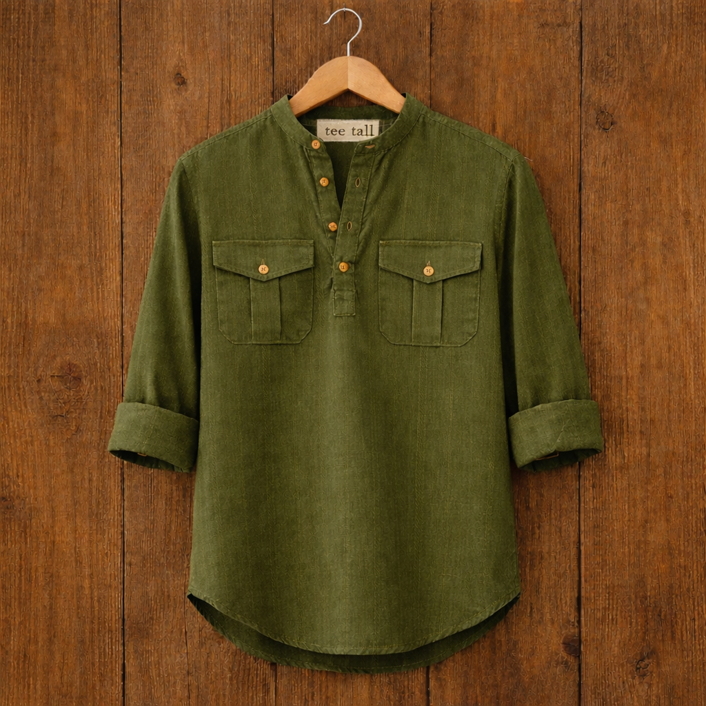 Mens Cotton Full Sleeve Shirt TTMSK5 - Green