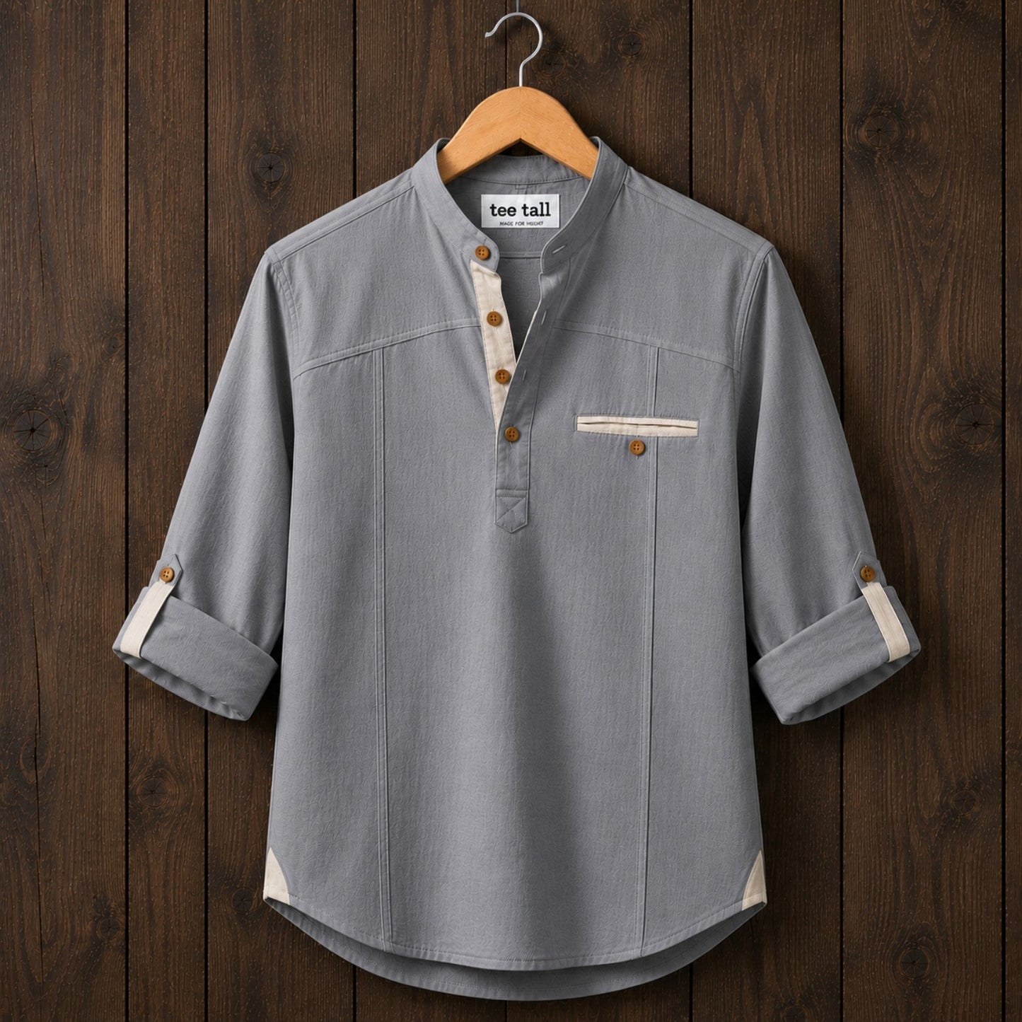 Mens Cotton Full Sleeve Shirt TTMSK118 - Grey