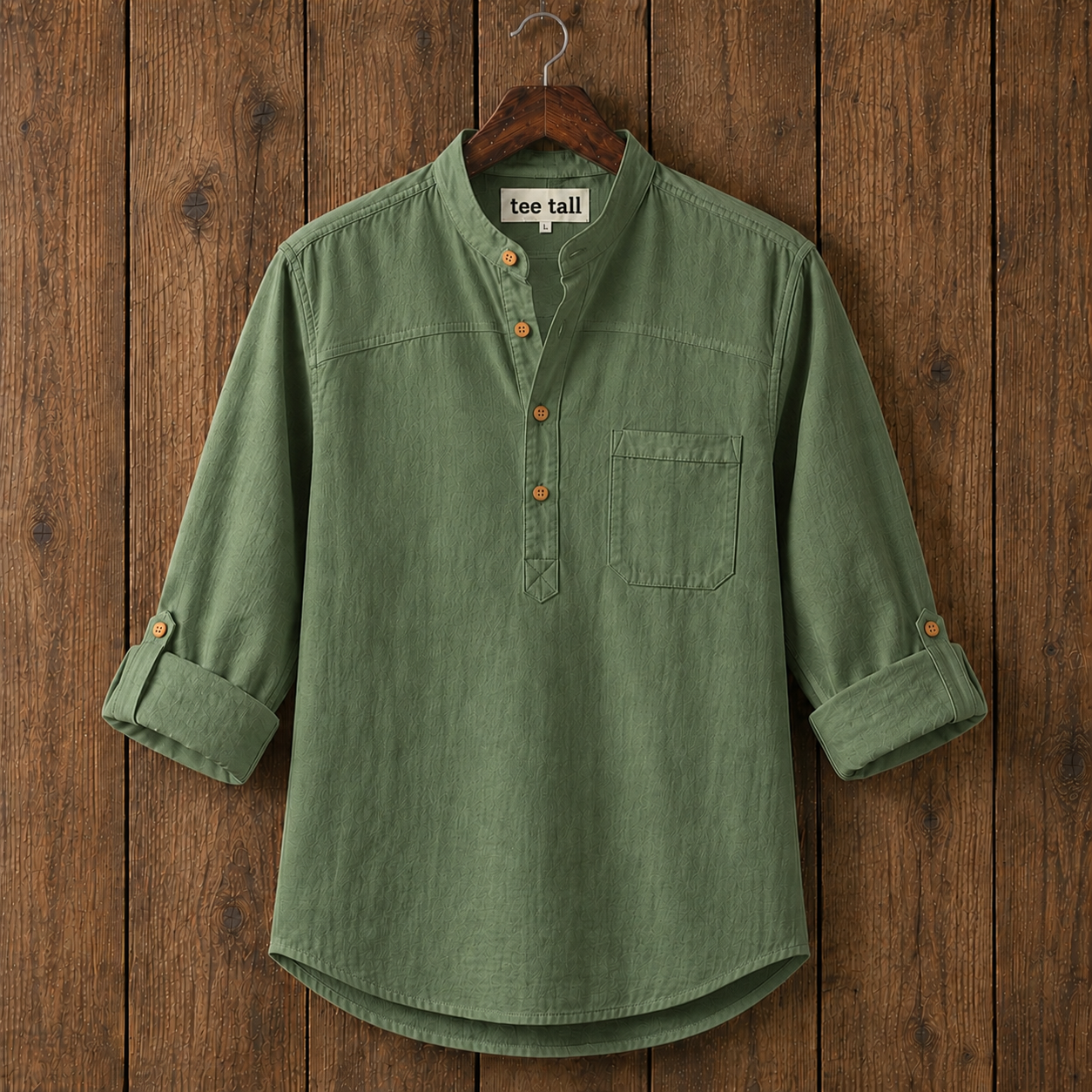 Mens Cotton Full Sleeve Shirt TTMSK130 - Green