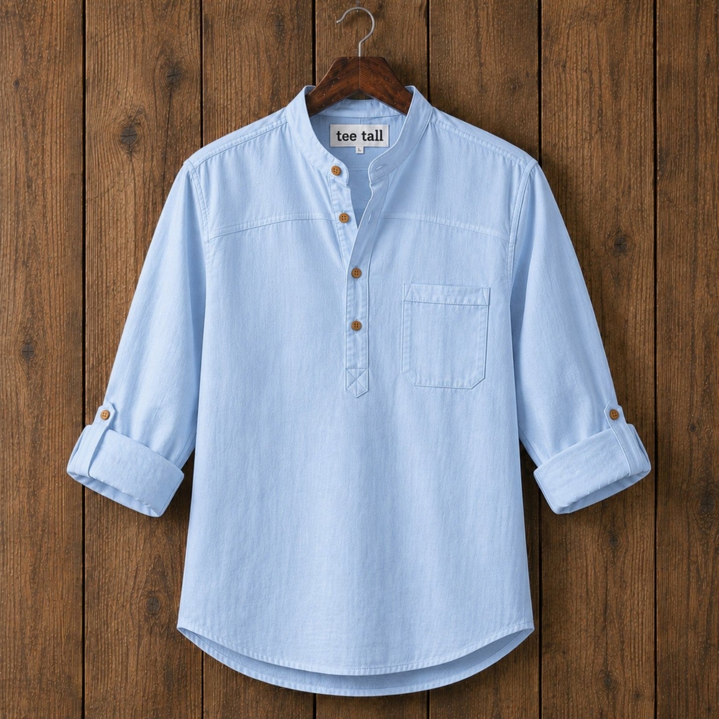 Mens Cotton Full Sleeve Shirt TTMSK129 - Light Blue