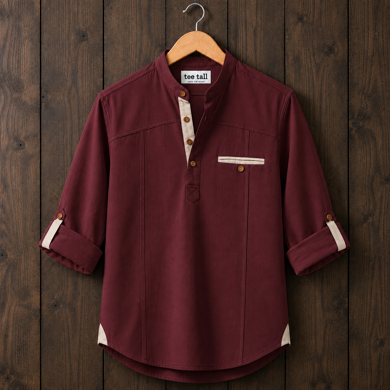 Mens Cotton Full Sleeve Shirt TTMSK126 - Maroon