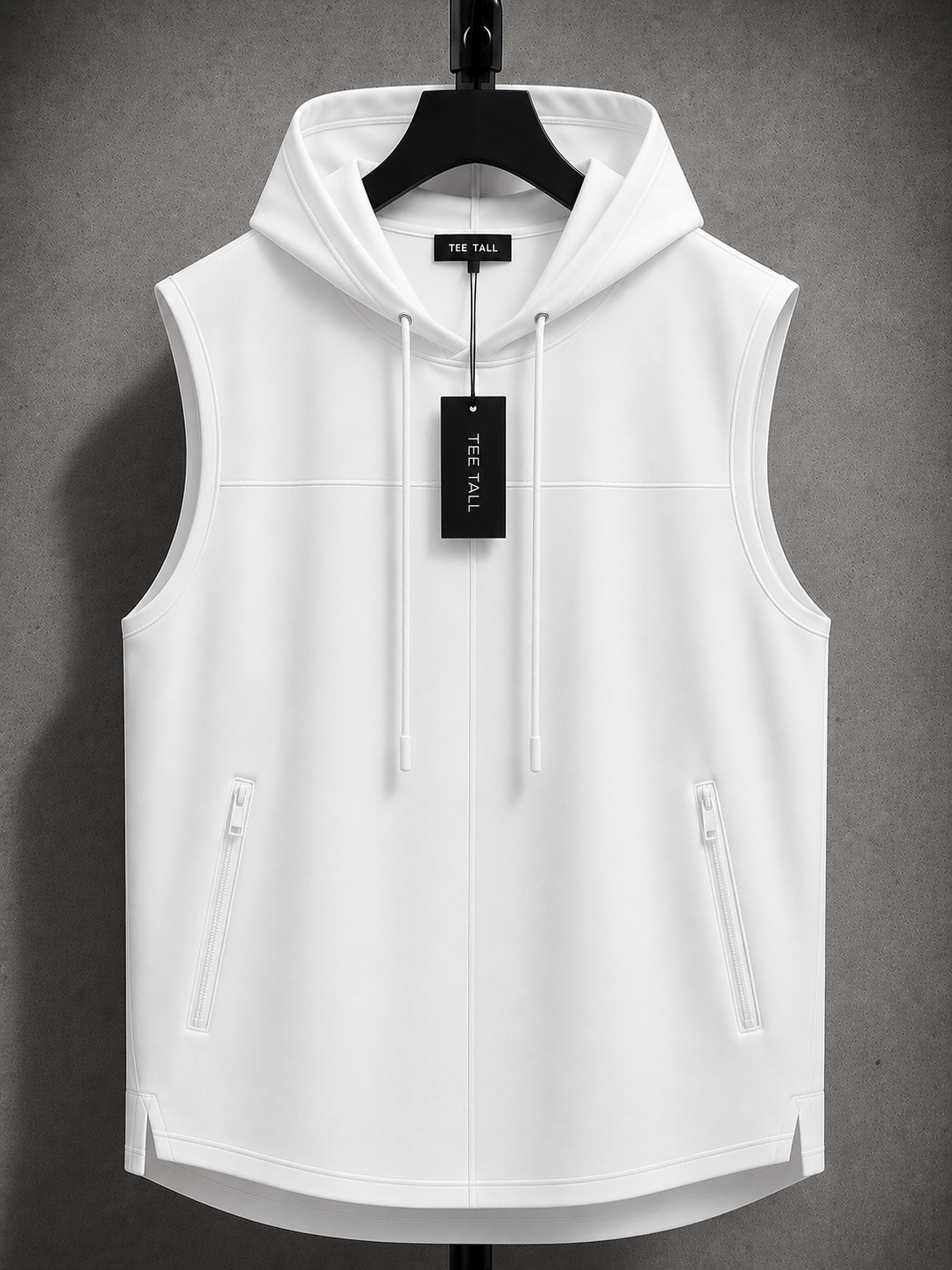 Mens Cotton Hooded Sleeveless T-Shirt CHST12 - White