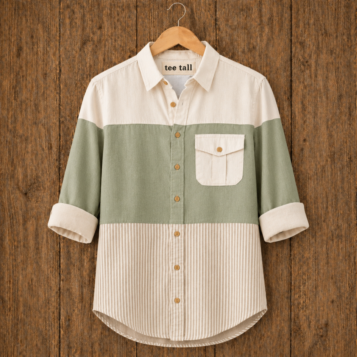 Mens Button Up Cotton Full Sleeve Shirt TTMBUS465 - Multi Color