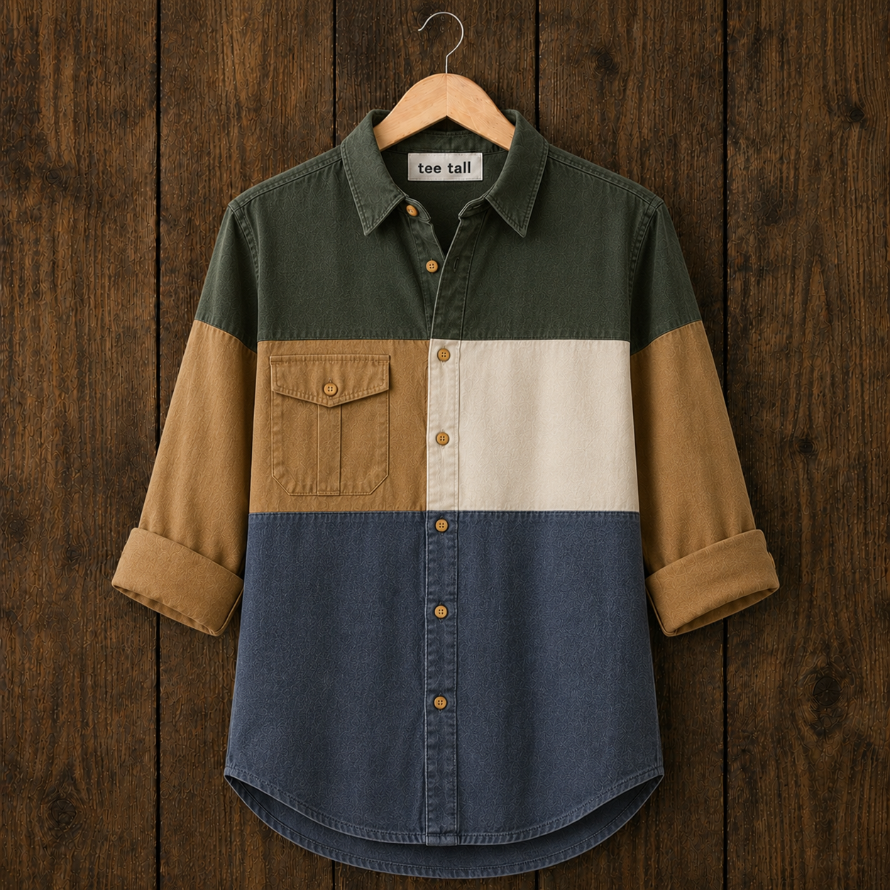 Mens Button Up Cotton Full Sleeve Shirt TTMBUS435 - Multi Color