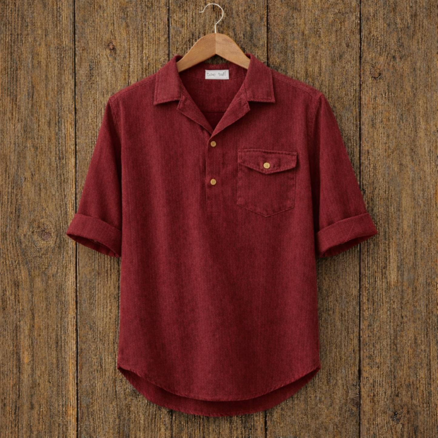 Mens Short Cotton Full Sleeve Kurta TTMSK40 - Maroon