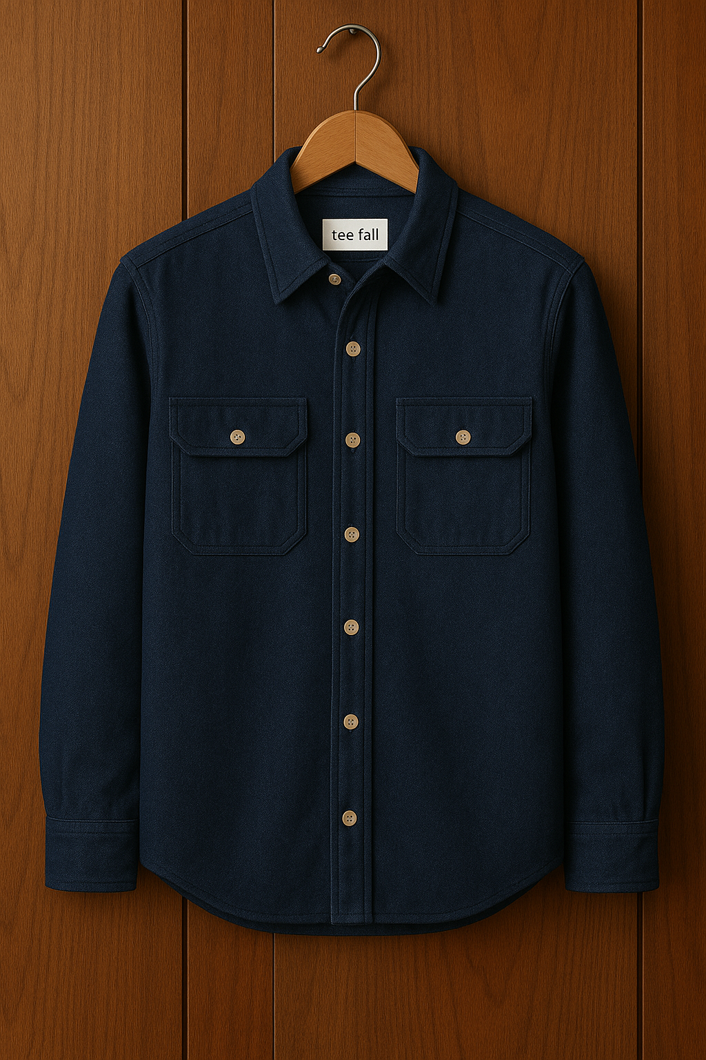 Mens Button Up Denim Chambray Cotton Full Sleeve Shirt TTMBUS96 - Blue
