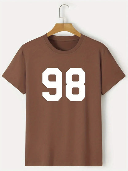 Mens Cotton Sticker Printed T-Shirt TTMPS95 - Brown