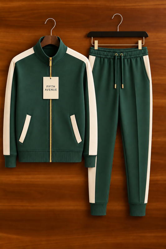 Mens Jacket and Pants Cotton Fleece Set FAMJAPNS201 - Green