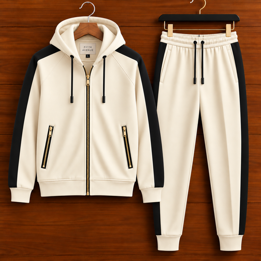 Mens Jacket and Pants Set FAMJAPNS212 - Cream