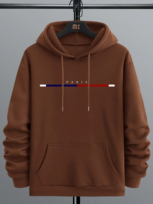 Tee Tall Mens Printed Kangaroo Hoodie TTMPKHPR1 - Brown