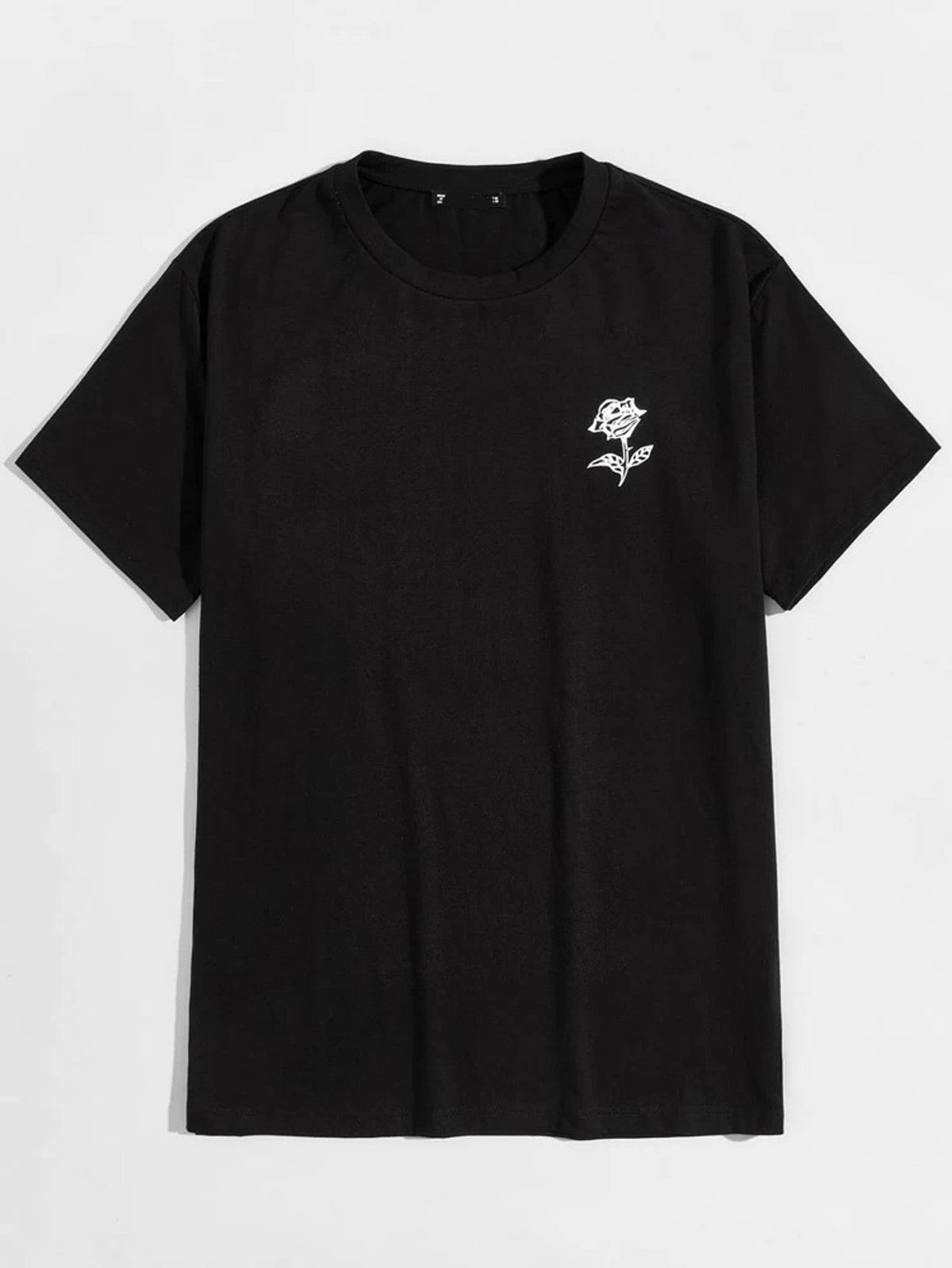 Fifth Avenue Pocket Rose Printed MIFT19 T-Shirt - Black