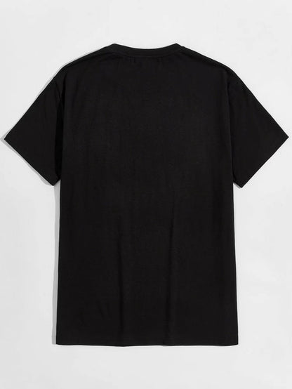 Fifth Avenue Pocket Rose Printed MIFT19 T-Shirt - Black