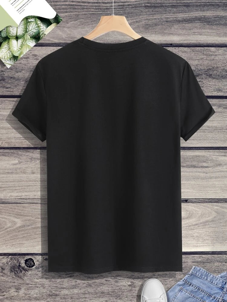 Mens Premium Cotton Printed T-Shirt - GRMPR39 - Black