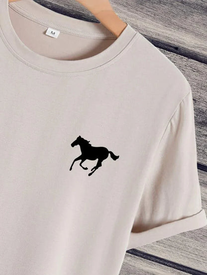 Mens Premium Cotton Printed T-Shirt - GRMPR39 - Cream