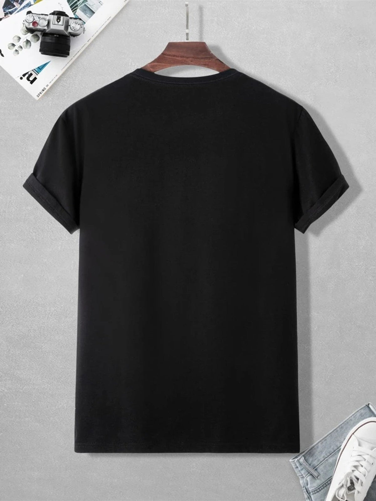 Fifth Avenue Text Elephant Printed MIFT400 T-Shirt - Black