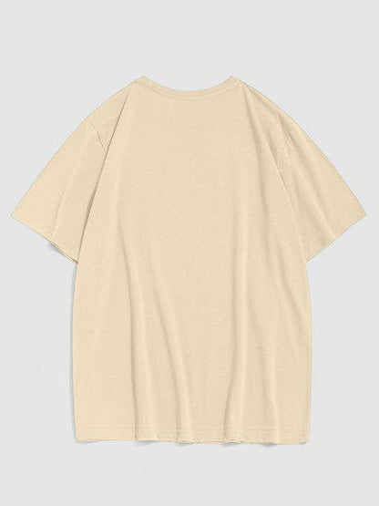 Mens Cotton Sticker Printed T-Shirt TTMPS30 - Cream