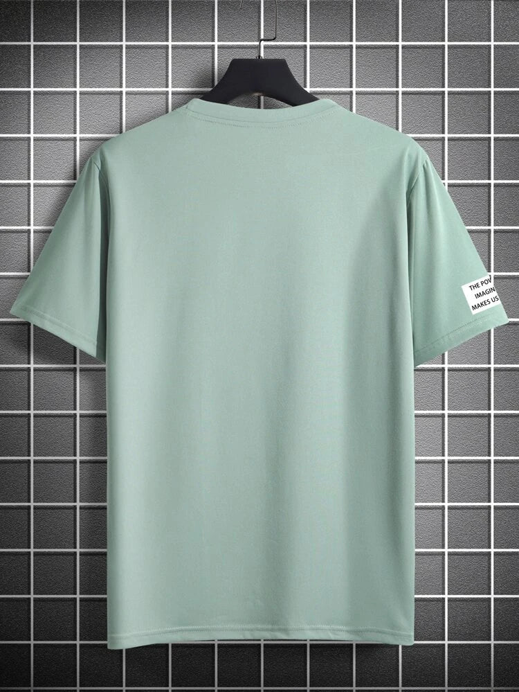 Mens Cotton Sticker Printed T-Shirt TTMPS12 - Mint Green