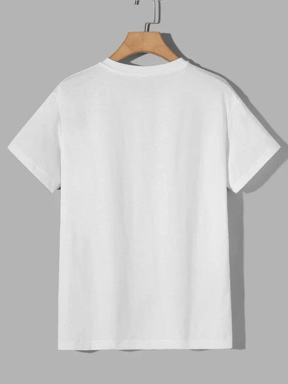 Mens Sticker Printed T-Shirt MMSPS18 - White