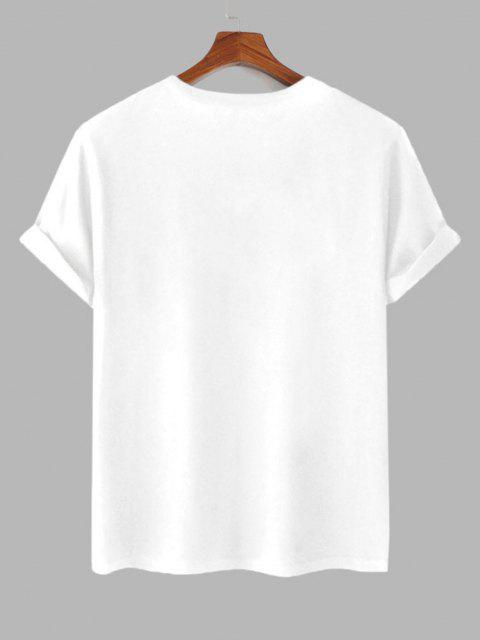 Mens Premium Cotton Printed T-Shirt - GRMPR43 - White