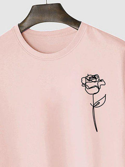 Mens Premium Cotton Printed T-Shirt - GRMPR44 - Pink