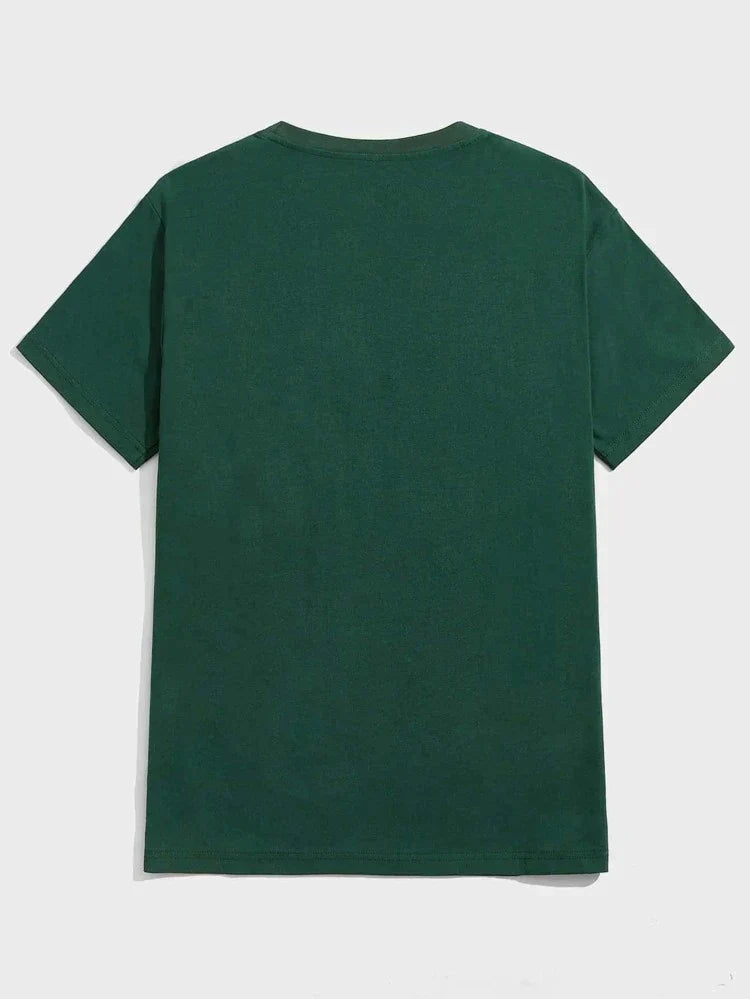 Mens Cotton Sticker Printed T-Shirt TTMPS1 - Green