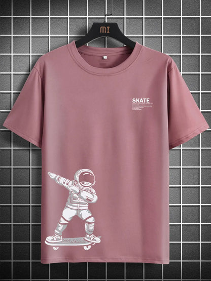 Mens Sticker Printed T-Shirt MMSPS82 - Pink