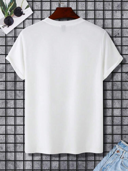 Mens Sticker Printed T-Shirt MMSPS25 - White