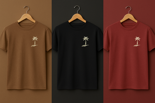Bundle of 3 Printed T-Shirts - PBUN3TS4 - Maroon Brown Black