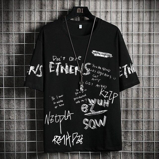 Mens Premium Cotton Printed T-Shirt - MPRIN36 - Black