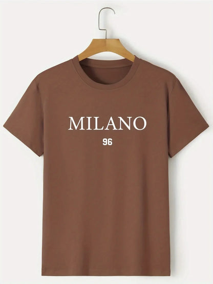 Mens Sticker Printed T-Shirt MMSPS73 - Brown