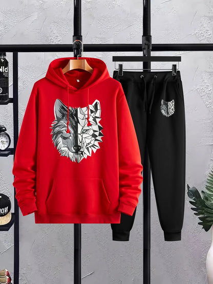 Mens Hoodie and Pants Set by Tee Tall - MHPSTT3 - Red Black