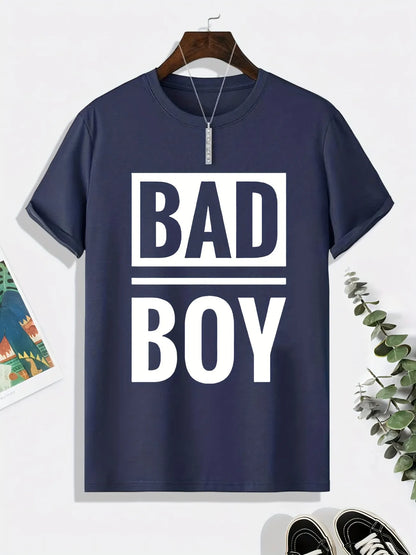 Mens Cotton Sticker Printed T-Shirt TTMPS82 - Navy Blue