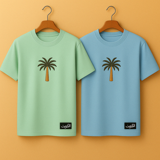 Bundle of 2 Printed T-Shirts - PBUN2TSKU1 - Mint Green Light Blue