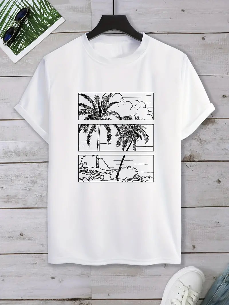 Mens Cotton Sticker Printed T-Shirt TTMPS148 - White