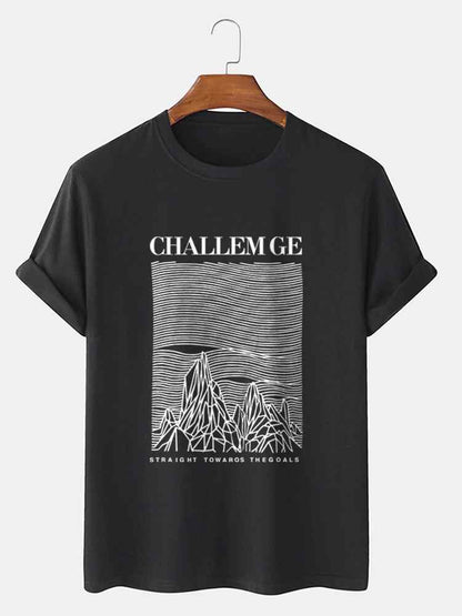 Mens Sticker Printed T-Shirt MMSPS2 - Black