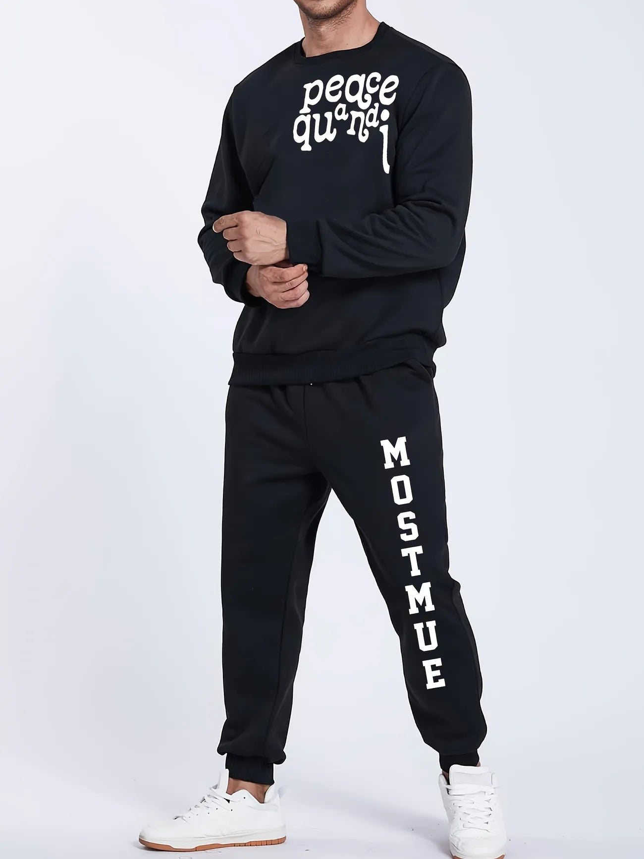 Mens Sweatshirt and Pants Set by Tee Tall - MSPSTT20 - Black Black