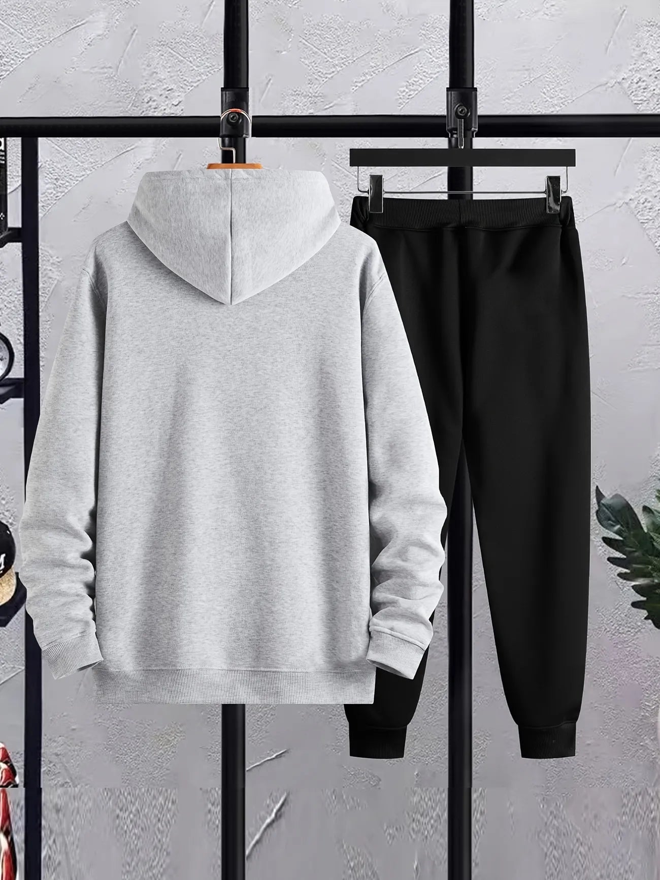 Mens Hoodie and Pants Set by Tee Tall - MHPSTT12 - Grey Black